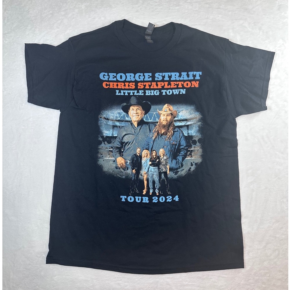 George Strait Chris Stapleton Little Big Town 2024 Stadium Tour T-Shirt Mens L